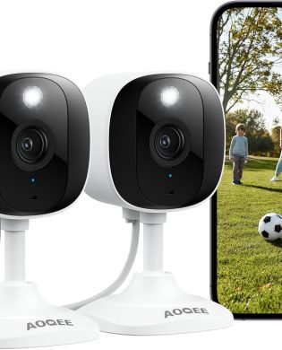 2K Cameras for Home Security-Outdoor/Indoor Camera for Dog/Cat/Pet/Nanny/Baby, Color Night Vision, White Light, Siren, 24/7 SD Recordings.