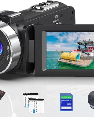 8K 64MP Video Camera 18X Digital Camcorder Video Camera for YouTube 3.0 inch Flip Screen Camcorder Vlogging Camera with 32GB SD Card, 2.4G Remote Control, Two Batteries